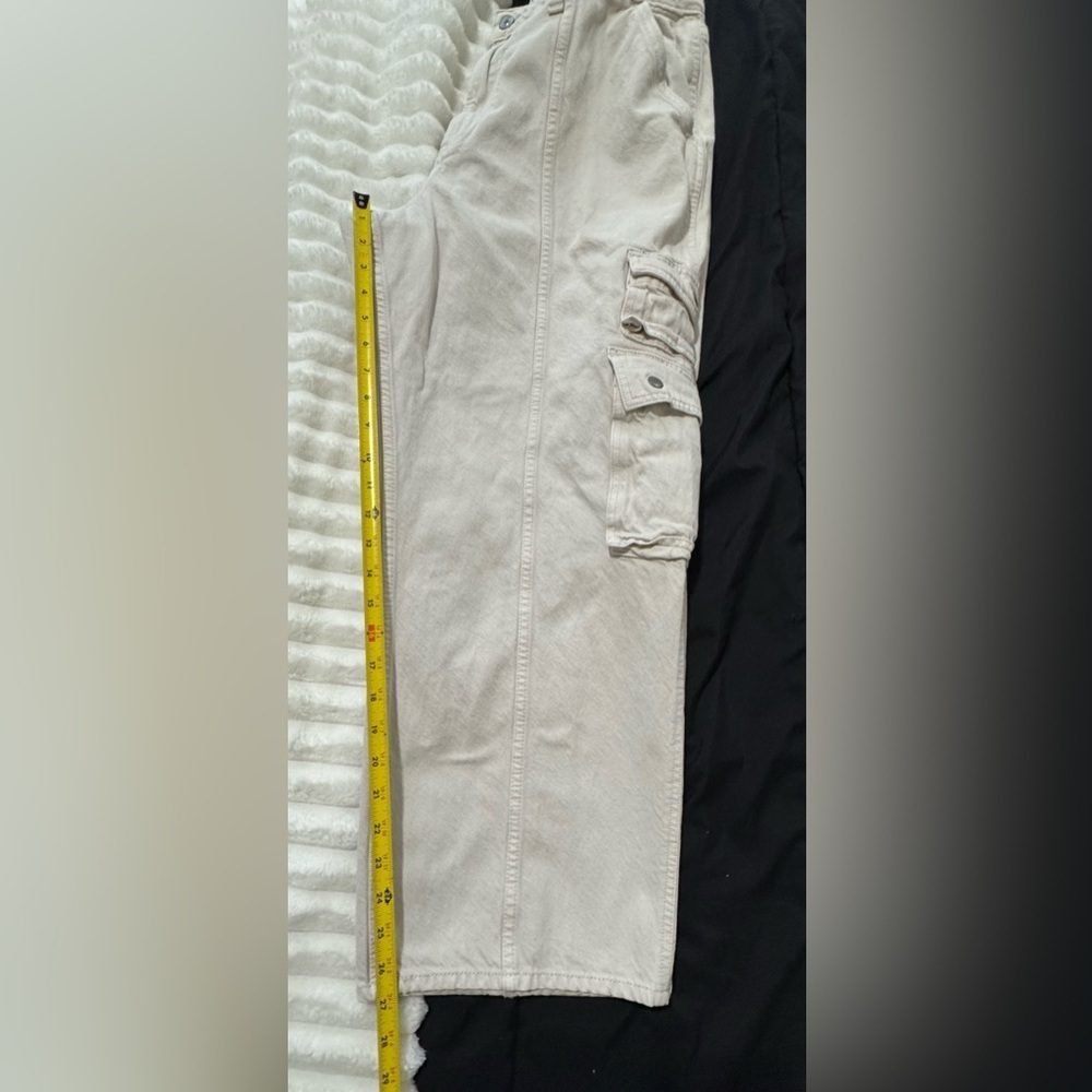 Abercrombie & Fitch Women Cream Curve Love Cotton Cargo
Pants Size 33/16L27Long - Picture 10 of 11